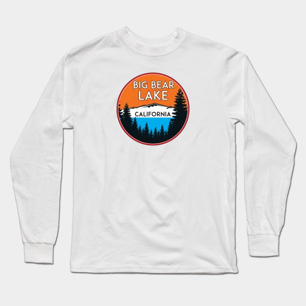 BIG BEAR LAKE CALIFORNIA REPUBLIC SKIING SKI LAKE BOAT BOATING BEAR SNOWBOARD Long Sleeve T-Shirt by heybert00